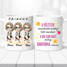 Barátnős bögre – három lányos, vicces felirattal - 0
