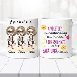 Barátnős bögre – három lányos, vicces felirattal