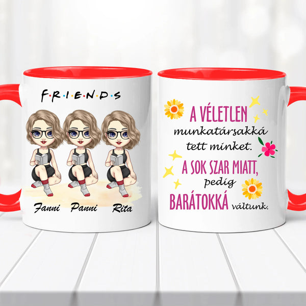 Barátnős bögre – három lányos, vicces felirattal