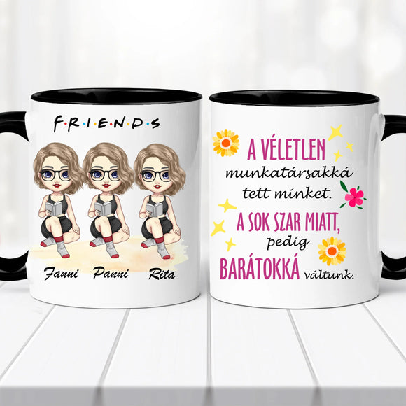 Barátnős bögre – három lányos, vicces felirattal