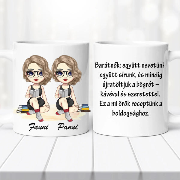 Barátnős bögre - saját idézettel