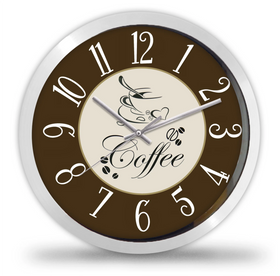 Klasszikus kávés falióra többféle lehetőségű háttérrel - 0