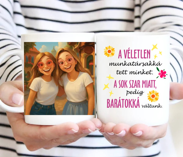 AI fényképes barátnős bögre – Mese ihlette saját képpel