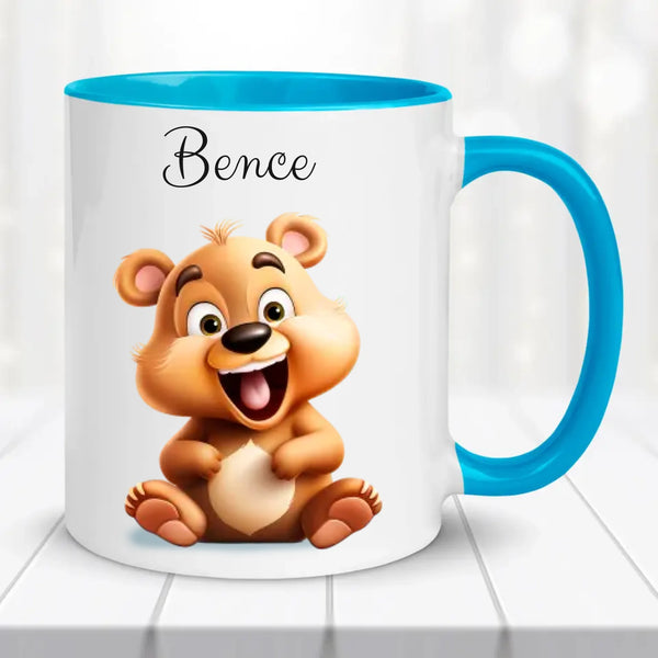 Névre szóló állatos bögre gyerekeknek – saját névvel és választható képpel