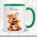 Névre szóló állatos bögre gyerekeknek – saját névvel és választható képpel