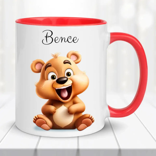 Névre szóló állatos bögre gyerekeknek – saját névvel és választható képpel
