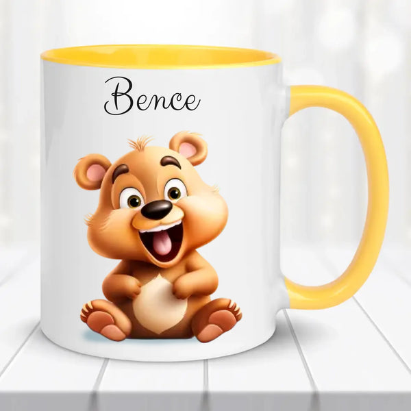 Névre szóló állatos bögre gyerekeknek – saját névvel és választható képpel