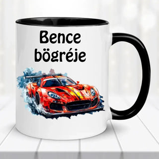 Autós bögre – saját névvel és választható képpel