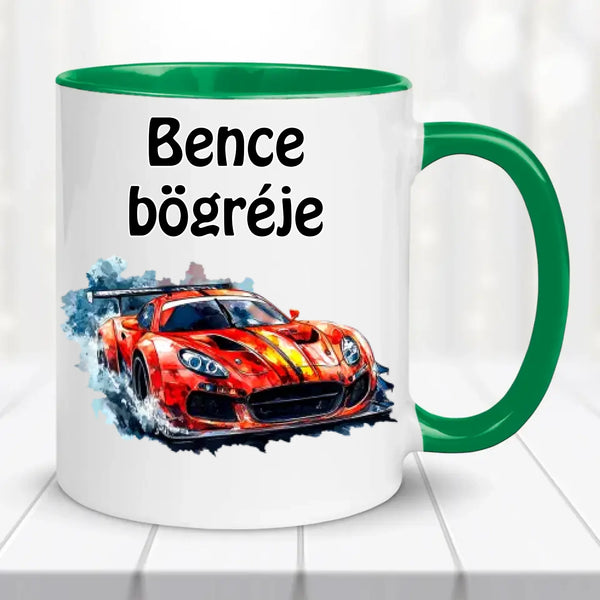 Autós bögre – saját névvel és választható képpel