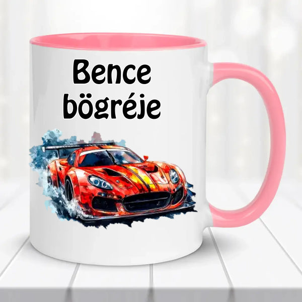 Autós bögre – saját névvel és választható képpel