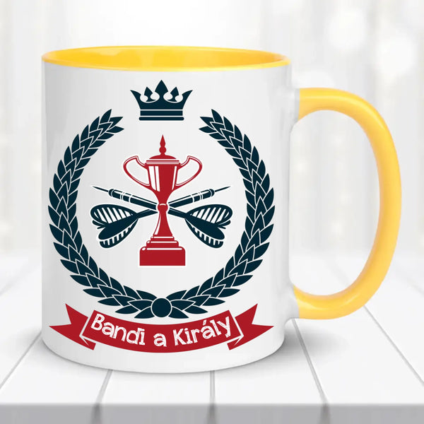 Darts bögre – Királyi stílus, egyedi felirattal