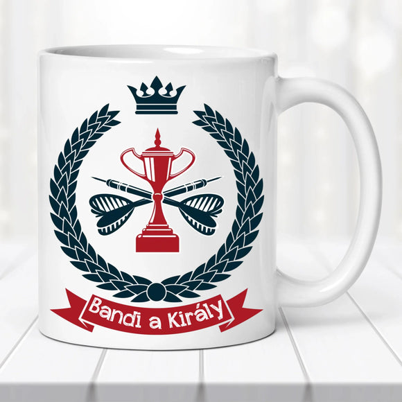 Darts bögre – Királyi stílus, egyedi felirattal