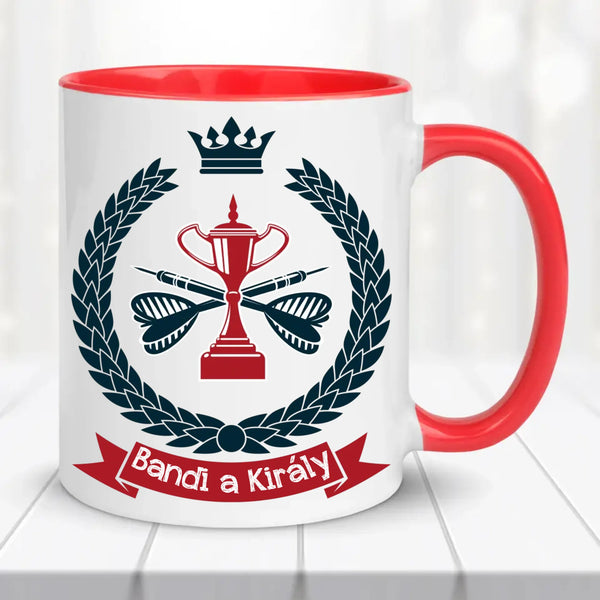 Darts bögre – Királyi stílus, egyedi felirattal