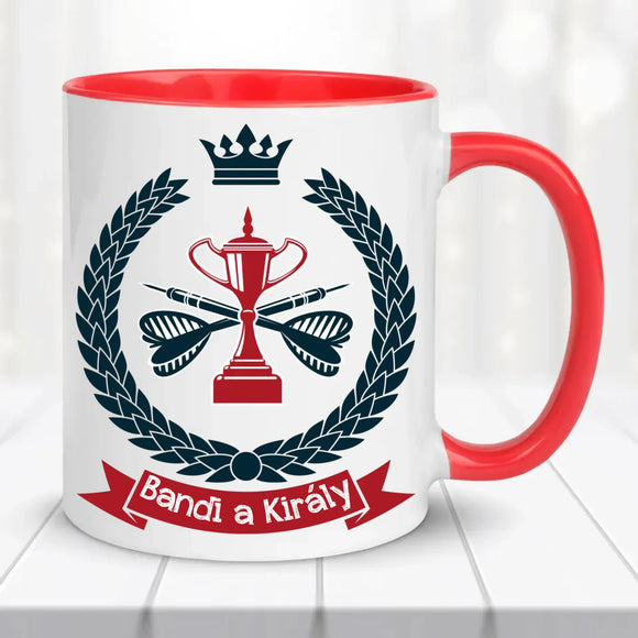 Darts bögre – Királyi stílus, egyedi felirattal