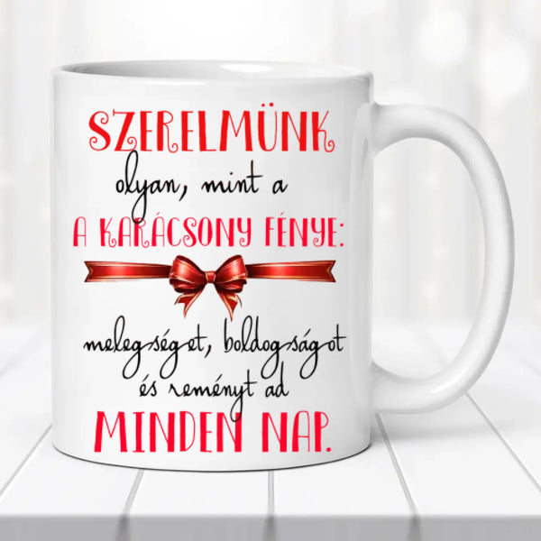 Páros karácsonyi bögre – egyedi névvel