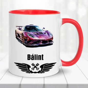 Névre szóló autós bögre – egyedi dizájn - 0