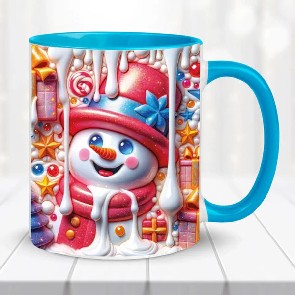 Karácsonyi bögre - 3D-hatás, hóemberes