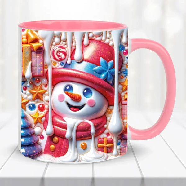 Karácsonyi bögre - 3D-hatás, hóemberes