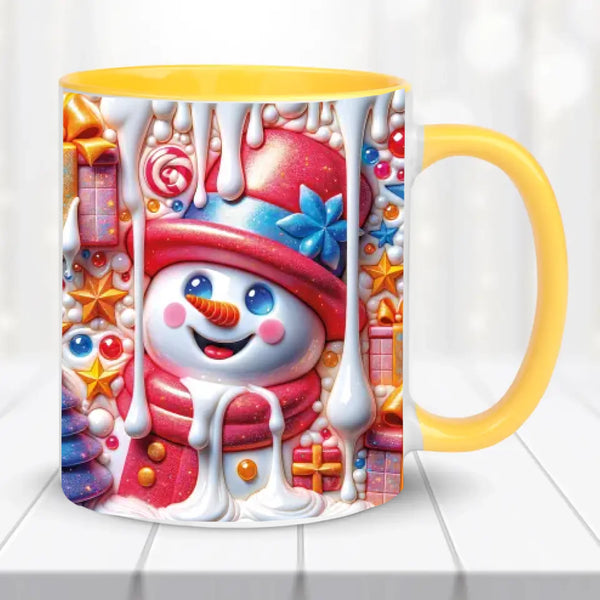 Karácsonyi bögre - 3D-hatás, hóemberes