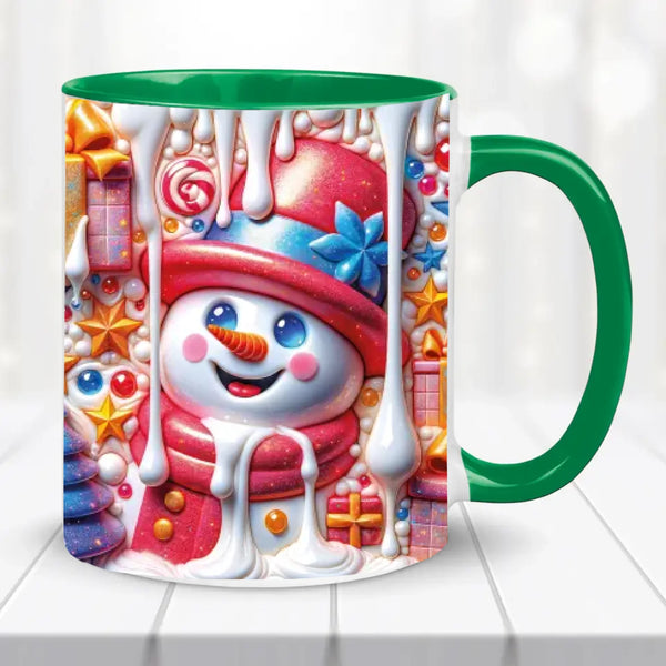 Karácsonyi bögre - 3D-hatás, hóemberes