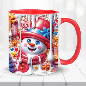 Karácsonyi bögre - 3D-hatás, hóemberes