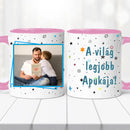 „A világ legjobb apukája” Egyedi Fényképes Bögre – Saját Fotóval Szerkeszthető Ajándék Apáknak-5