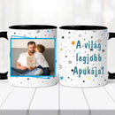 „A világ legjobb apukája” Egyedi Fényképes Bögre – Saját Fotóval Szerkeszthető Ajándék Apáknak-6