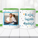 „A világ legjobb apukája” Egyedi Fényképes Bögre – Saját Fotóval Szerkeszthető Ajándék Apáknak-9