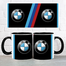 Sportos BMW stílusú fekete kerámia bögre egyedi névre szóló felirattal.