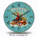 Oliva üveg falióra - 30 cm- többféle választható mintával.